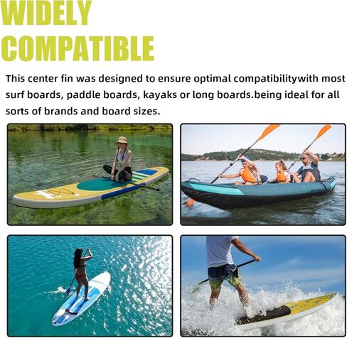 استبدال زعانف ركوب الأمواج على لوح التجديف، زعانف مركزية عالمية للتتبع المستقيم، معززة بالألياف الزجاجية، تركيب بدون أدوات، مثالية للمبتدئين والمحترفين in Kuwait