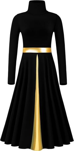 فستان رقص مدح للنساء فستان طويل للعبادة، ملابس رقص طقوسية تناسب زي الكنيسة بطول كامل in Kuwait