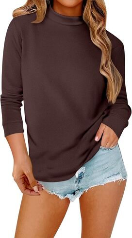 Dressy Sweaters for Women Long Sleeeve Mock Neck Sweatshirt Pullover Thin Fitted Fall Clothes 2025 M-5XL in Saudi Arabia