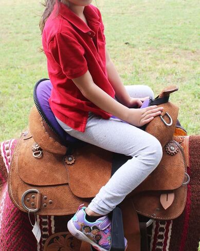 CHALLENGER Horse Western Saddle Youth Neoprene Padded Seat Buddy Stirrups Turquoise 5138TS01TN-S in Saudi Arabia