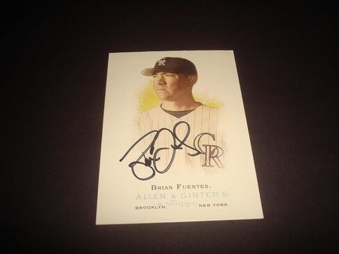 Brian Fuentes Rockies 2008 Allen & Ginter #198 Signed Authentic Autograph 920 - MLB Autographed Baseball Cards in Saudi Arabia