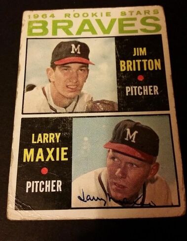 1964 Braves Rookie Larry Maxie Topps #94 Authentic Signed Autograph JG2 - Autographed Baseball Cards in Saudi Arabia