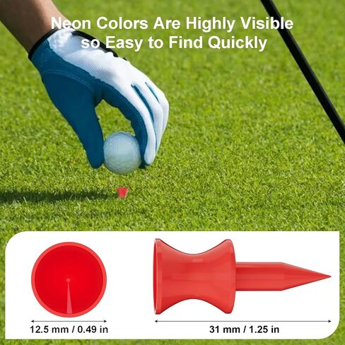 100 Pack 1.25" Plastic Golf Tees, Enhanced Durability & Stability, Engineered to Minimize Friction and Side Spin in Saudi Arabia