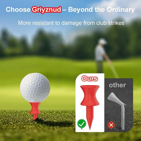 100 Pack 1.25" Plastic Golf Tees, Enhanced Durability & Stability, Engineered to Minimize Friction and Side Spin in Saudi Arabia