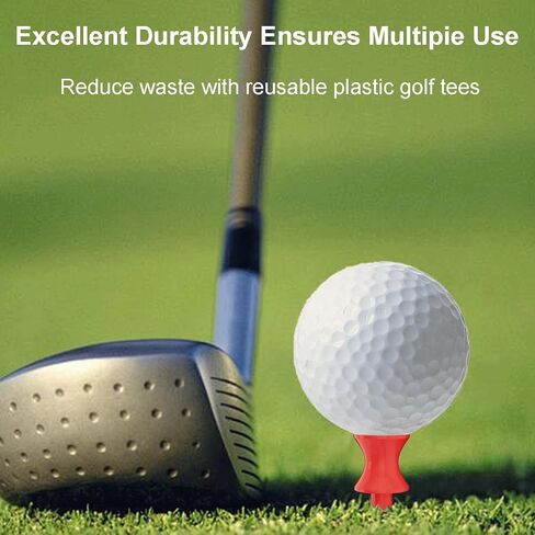 100 Pack 1.25" Plastic Golf Tees, Enhanced Durability & Stability, Engineered to Minimize Friction and Side Spin in Saudi Arabia