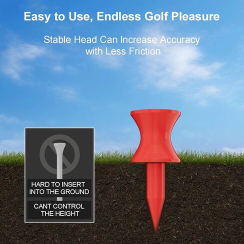 100 Pack 1.25" Plastic Golf Tees, Enhanced Durability & Stability, Engineered to Minimize Friction and Side Spin in Saudi Arabia