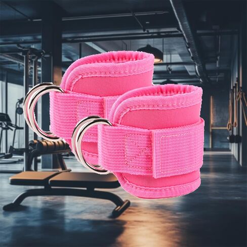 2pcs Ankle Straps for Cable Machines for Women and Men Gym Ankle Cuff for Kickbacks Leg Extensions Glute Workouts Lower Body Exercises Booty Hip Abductors Exercise Ideal for Home Use in Saudi Arabia