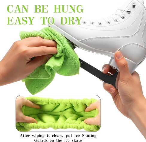 مجموعة هدايا واقيات التزلج من Soulchen ومنشفة، واقيات التزلج على الجليد، أغطية شفرات التزلج الناعمة، واقي الشفرة من أجل هدية التزلج على الجليد والهوكي in Kuwait