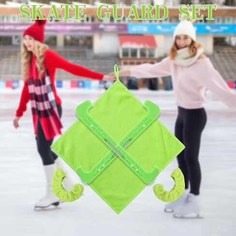 مجموعة هدايا واقيات التزلج من Soulchen ومنشفة، واقيات التزلج على الجليد، أغطية شفرات التزلج الناعمة، واقي الشفرة من أجل هدية التزلج على الجليد والهوكي in Kuwait