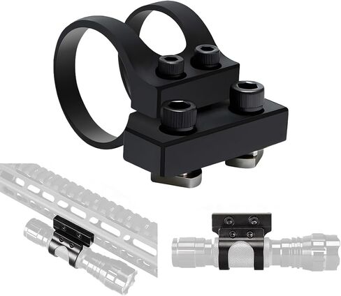 Gotical Offset Flashlight Mount 25.4mm 1" for and M Rail Systems Aluminum Black in Saudi Arabia