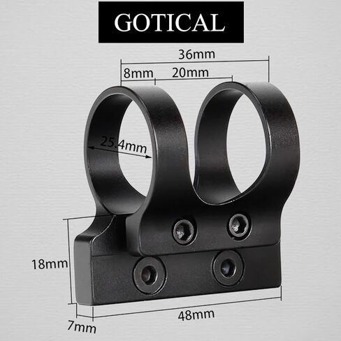 Gotical Offset Flashlight Mount 25.4mm 1" for and M Rail Systems Aluminum Black in Saudi Arabia