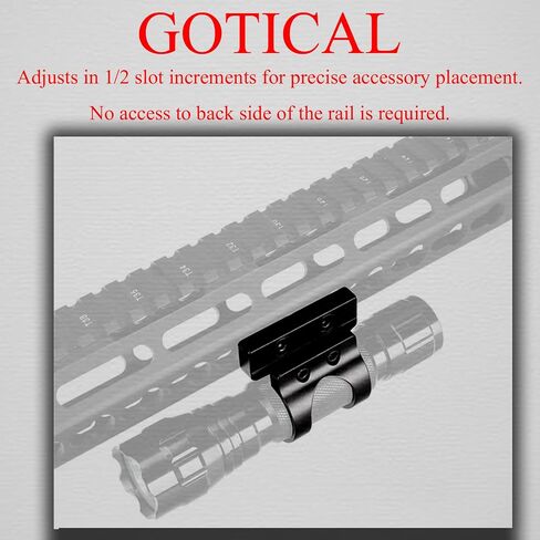 Gotical Offset Flashlight Mount 25.4mm 1" for and M Rail Systems Aluminum Black in Saudi Arabia