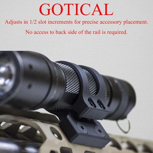 Gotical Offset Flashlight Mount 25.4mm 1" for and M Rail Systems Aluminum Black in Saudi Arabia