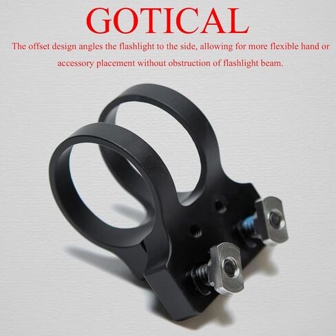 Gotical Offset Flashlight Mount 25.4mm 1" for and M Rail Systems Aluminum Black in Saudi Arabia