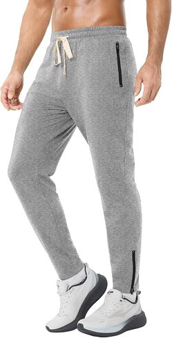 بنطال رياضي رجالي من PLEPAN مزود بجيوب بسحاب ومناسب لتمارين الركض لتدريبات كمال الأجسام في صالة الألعاب الرياضية in Kuwait