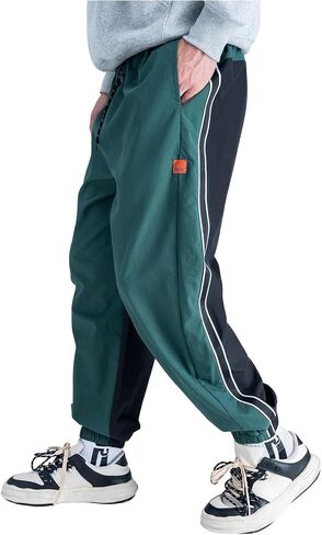 OYOANGLE Men's Y2K Contrast Piping Drawstring Sweatpants Drawstring Letter Pockets Streetwear Pants Casual Lounge Trousers in Saudi Arabia