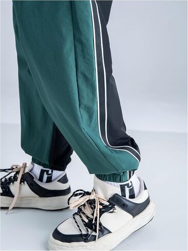OYOANGLE Men's Y2K Contrast Piping Drawstring Sweatpants Drawstring Letter Pockets Streetwear Pants Casual Lounge Trousers in Saudi Arabia