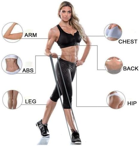 Long Resistance Bands Set, 3 Pack Fabric Exercise Bands, Pink Gray Black, Full Body Strength Training, Pull Up Assistance, Workout, Yoga, Physical Therapy in Saudi Arabia