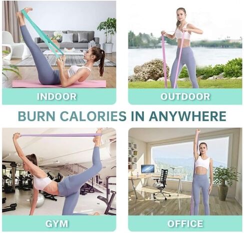 Long Resistance Bands Set, 3 Pack Fabric Exercise Bands, Pink Gray Black, Full Body Strength Training, Pull Up Assistance, Workout, Yoga, Physical Therapy in Saudi Arabia