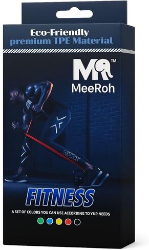 مجموعة أحزمة مقاومة MeeRoh Mini Loop - 5 مستويات قوة (X-Light إلى X-Heavy) | TPE ممتاز، غير مسبب للحساسية، أربطة تمرين للتمرين، اليوغا، البيلاتس، التمدد، تدريب القوة والعلاج الطبيعي in Kuwait