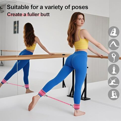 Adjustable Ankle Resistance Bands with Cuffs - 3-Level Booty Bands for Women, Home Gym Equipment for Glutes & Legs Workout, Pilates Yoga Accessories in Saudi Arabia