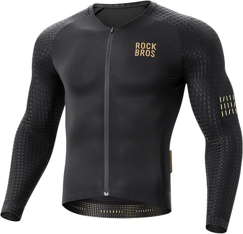 قميص ROCKBROS للرجال بأكمام طويلة لركوب الدراجات مع جيب بسحاب كامل وسريع الجفاف in Saudi Arabia