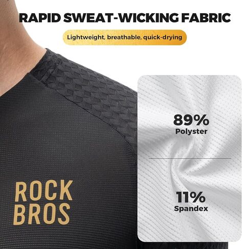 قميص ROCKBROS للرجال بأكمام طويلة لركوب الدراجات مع جيب بسحاب كامل وسريع الجفاف in Saudi Arabia