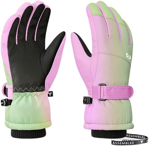 Boys Girls Ski Snow Gloves Waterproof Winter Insulated Thermal Kids Snowboard Gloves for Skiing Snowboarding Ice Skating Snow Sleds Extreme Cold Weather Ski Gear in Saudi Arabia