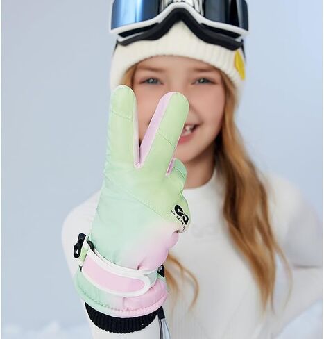 Boys Girls Ski Snow Gloves Waterproof Winter Insulated Thermal Kids Snowboard Gloves for Skiing Snowboarding Ice Skating Snow Sleds Extreme Cold Weather Ski Gear in Saudi Arabia