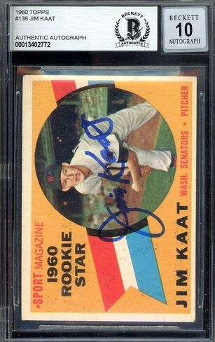 جيم كات جيم مينت 10 بيكيت باس موقعة 1960 Topps Rookie Star توقيعه - بطاقات البيسبول الموقعة in Saudi Arabia