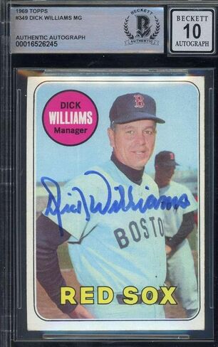 Dick Williams Gem Mint 10 Beckett BAS Signed 1969 Topps Autograph - Baseball Slabbed Autographed Cards in Saudi Arabia