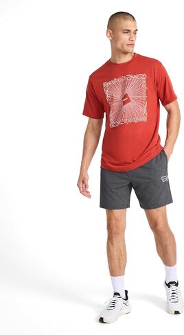 Reebok Mens Locker 7" Short, Standard Fit, Midweight Stretch Cotton-Poly Fabric in Saudi Arabia