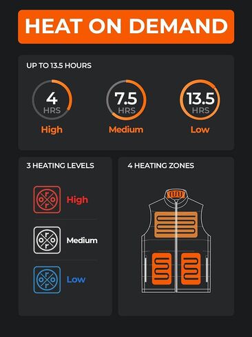 ORORO [Upgraded Battery] Men's Heated Vest, Up to 13.5 Hours of Warmth, Heating Vest with Heated Collar in Saudi Arabia