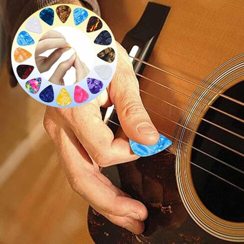 12 Pcs Guitar Pick Storage Box 4 Thickness (0.46mm, 0.71mm, 0.96mm, 1.2mm) Celluloid Picks Christmas Birthday Music Gifts Bass Electric Guitar Acoustic Guitar Ukulele (Color Random) in Saudi Arabia