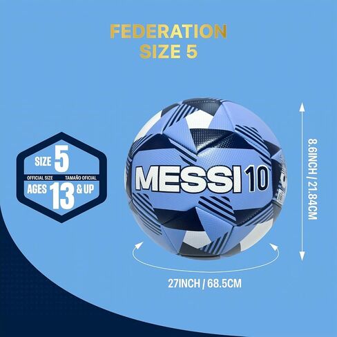 كرة قدم لفريق كرة القدم الوطني الأرجنتيني من Icon Sports مقاس 5 رسميًا - لون منزلي ميسي 10 in Saudi Arabia