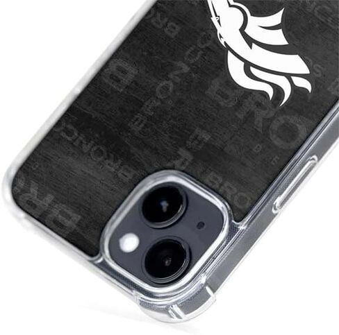 حافظة هاتف Skinit متوافقة مع MagSafe iPhone 15 - تصميم أسود وأبيض مرخص رسميًا من NFL Denver Broncos in Saudi Arabia