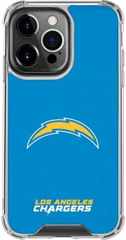 Skinit Clear Phone Case Compatible with iPhone 16 Pro - Officially Licensed NFL Los Angeles Chargers - Alternate Distressed Design in Saudi Arabia