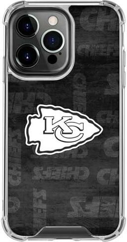 Skinit Clear Phone Case Compatible with iPhone 16 Pro Max - Officially Licensed NFL Kansas City Chiefs Black & White Design in Saudi Arabia