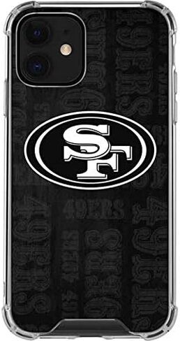 Skinit Clear Phone Case Compatible with iPhone 12 - Officially Licensed NFL San Franciso 49ers Black & White Design in Saudi Arabia