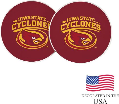 Desert Cactus Iowa State University Car Accessories ISU Cyclones Absorbent Sandstone Cup Coasters Licensed Product Set of 2 (Design A) in Saudi Arabia
