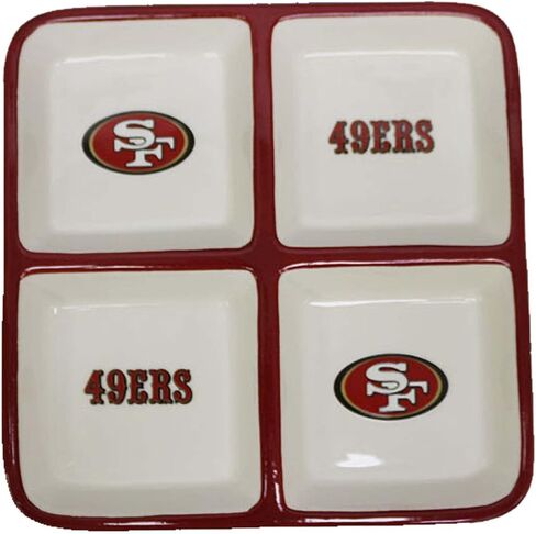 The Memory Company Officially Licensed NFL 4 Section Square Tray – Perfect for Game Day & Collectibles, San Francisco 49ers in Saudi Arabia