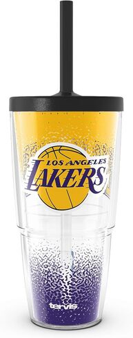 Tervis NBA Los Angeles Lakers - Defend Made in USA Double Walled Insulated Tumbler Travel Cup Keeps Drinks Cold & Hot, 24oz with Straw Lid, Classic in Saudi Arabia