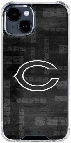 حافظة هاتف Skinit الشفافة متوافقة مع iPhone 15 - تصميم أسود وأبيض مرخص رسميًا من NFL Chicago Bears in Saudi Arabia