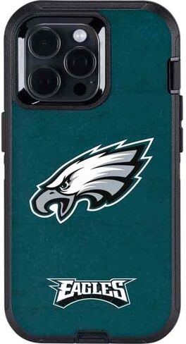 Skinit Decal Phone Skin Compatible with OtterBox Defender iPhone 13 Pro Max - Officially Licensed NFL Philadelphia Eagles Distressed Design in Saudi Arabia
