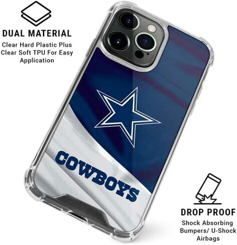حافظة هاتف Skinit الشفافة متوافقة مع iPhone 15 Pro - تصميم مرخص رسميًا من NFL Dallas Cowboys in Saudi Arabia