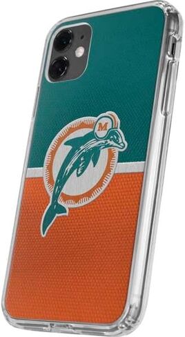 حافظة هاتف Skinit الشفافة متوافقة مع iPhone 11 - تصميم كلاسيكي مرخص رسميًا من NFL Miami Dolphins in Saudi Arabia