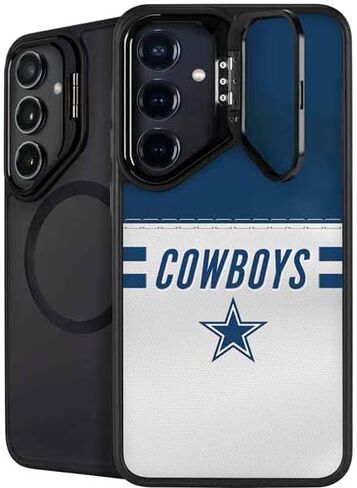 Skinit Kickstand Phone Case Compatible with Galaxy S24 Plus - Officially Licensed NFL Dallas Cowboys White Striped Design in Saudi Arabia