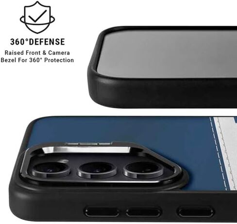 Skinit Kickstand Phone Case Compatible with Galaxy S24 Plus - Officially Licensed NFL Dallas Cowboys White Striped Design in Saudi Arabia