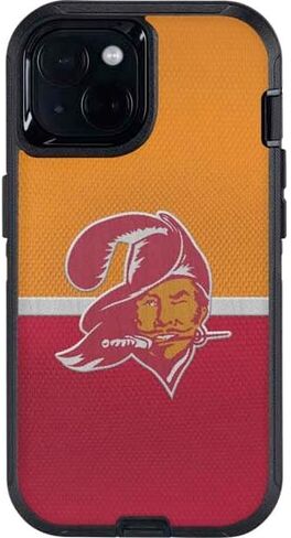 Skinit Decal Phone Skin Compatible with OtterBox Defender iPhone 15 - Officially Licensed NFL Tampa Bay Buccaneers Vintage Design in Saudi Arabia