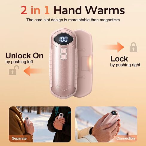 Rechargeable Hand Warmers 2 Pack, 6000mAh Electric Hand Warmers, 5-Settings, Portable Pocket Heater, Great for Men Women Kids, sutable for Outdoors Office Travel Hunting in Saudi Arabia